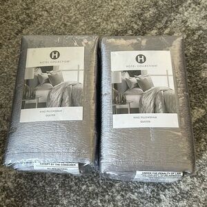 Hotel collection set of 2 king pillow sham quilted autumn leaf new